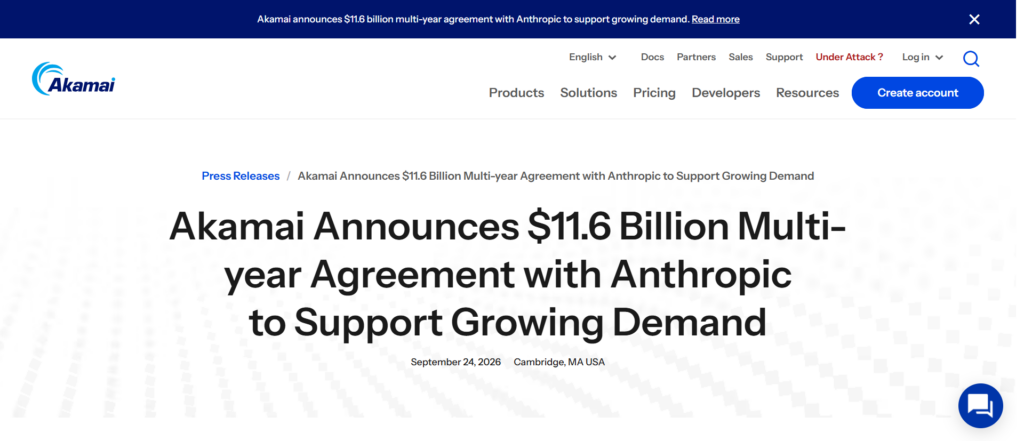 Anthropic Signs deal with Akamai
