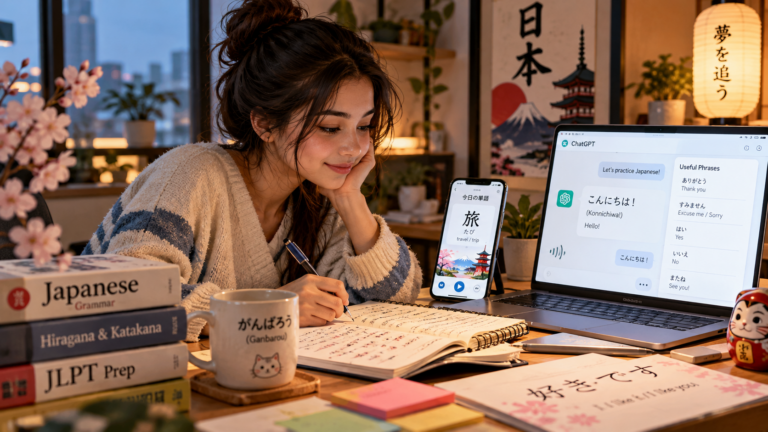 Cozy Japanese Study Session with AI